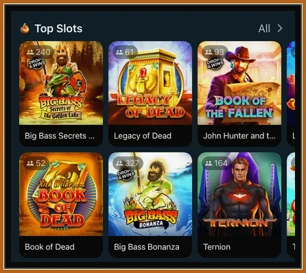 Top Slots mit Big Bass, Legacy of Dead, Book of the Fallen und Ternion